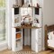 Corner Vanity Desk with Mirror and Lights Makeup Table with Storage Large Farmhouse Vanity Sets with Drawers for Women, White